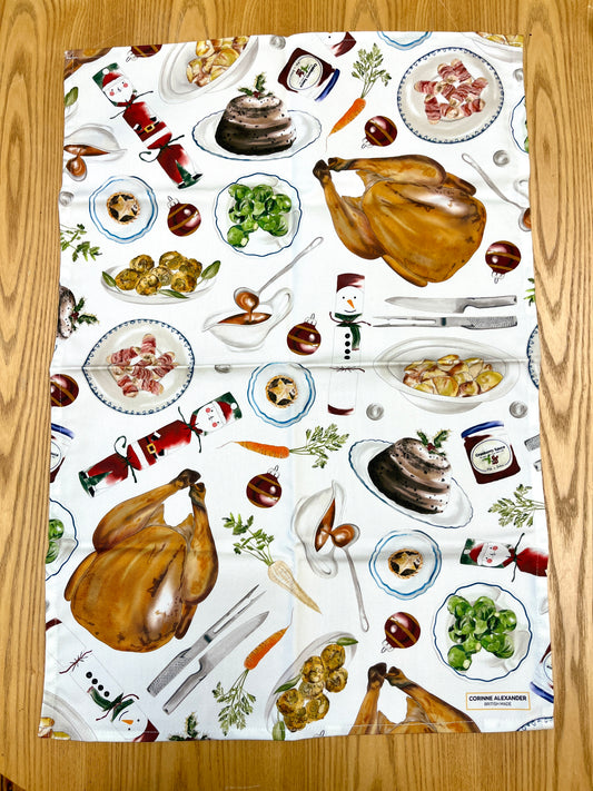 Christmas Dinner Tea Towel - SAMPLE - ONLY 2 AVAILABLE