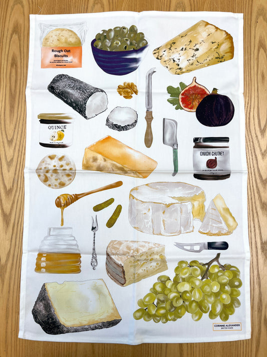 Cheese Board Tea Towel - SECOND - ONLY 1 AVAILABLE