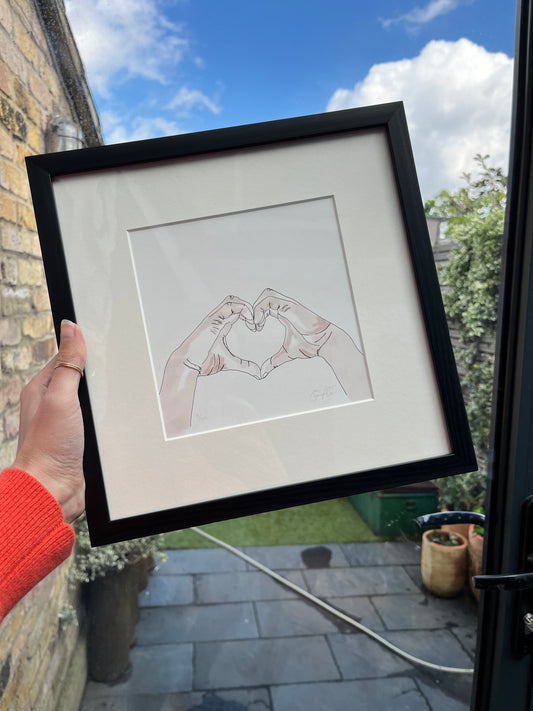 Heart Hands Framed Print - DISCONTINUED FRAME