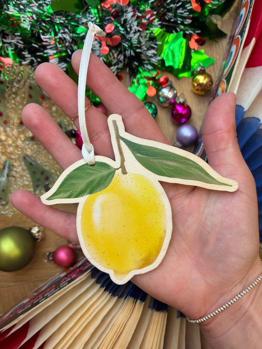 Lemon Wooden Christmas Tree Decoration | Eco-Friendly & British Made