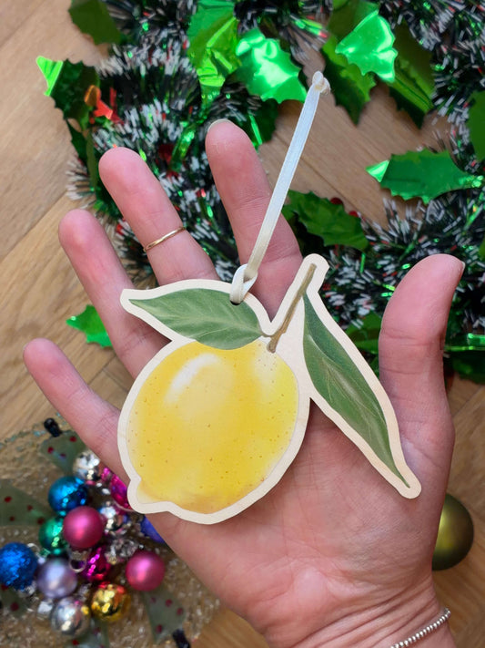 Lemon Wooden Christmas Tree Decoration | Eco-Friendly & British Made