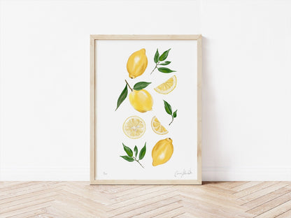 Yellow large lemon print