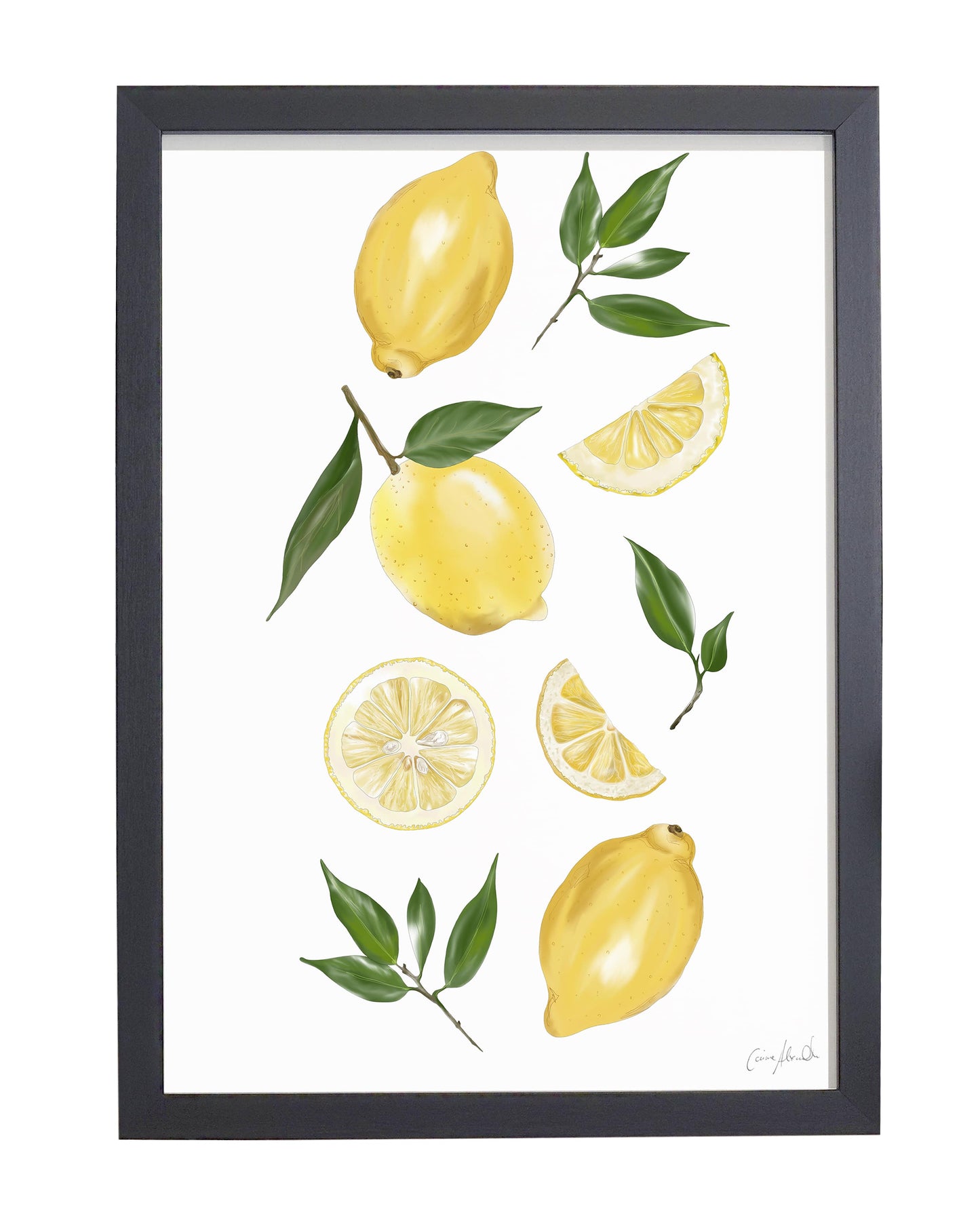 Lemon Print - Yellow Citrus Wall Art, British Made