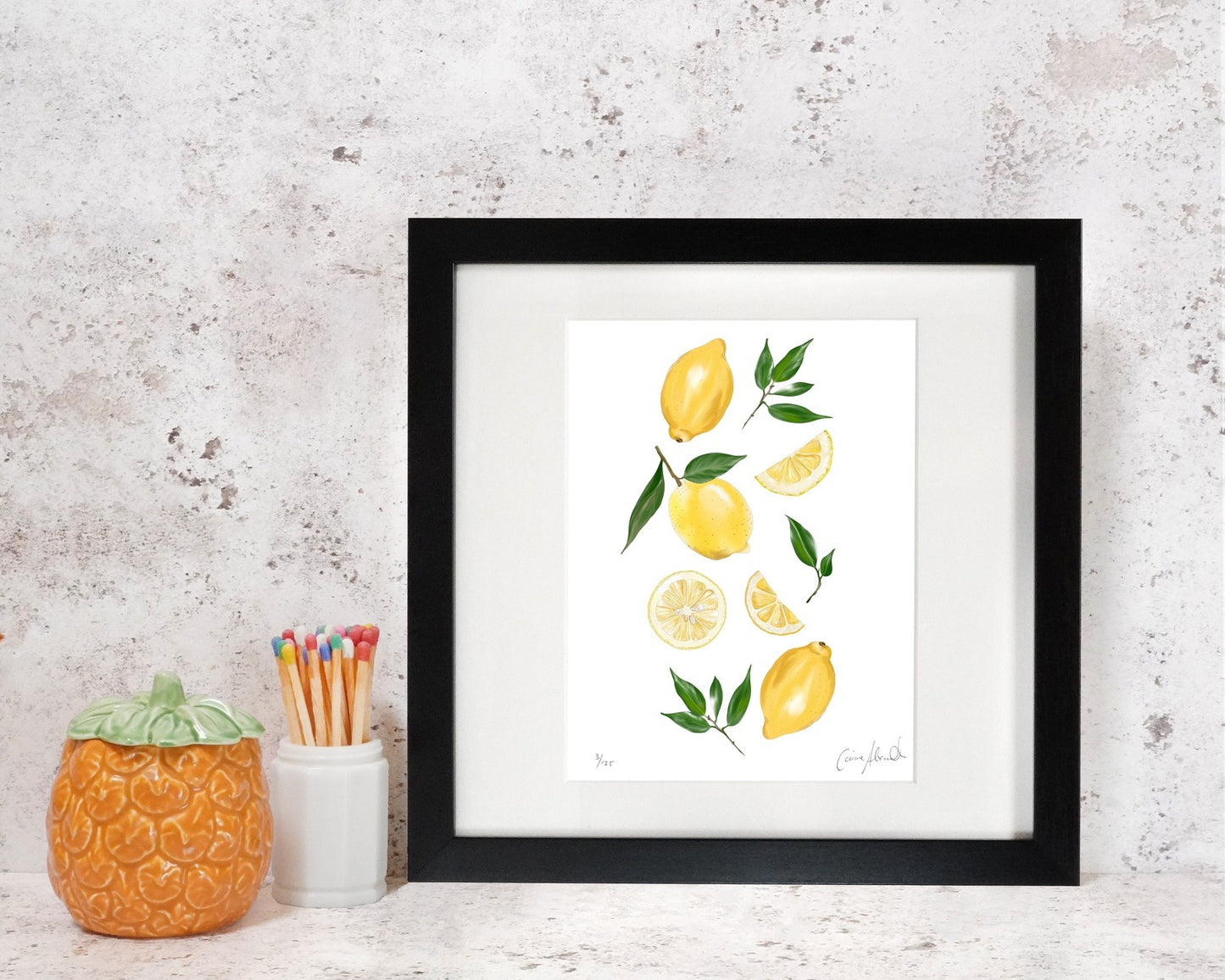 Yellow lemon print for the kitchen wall