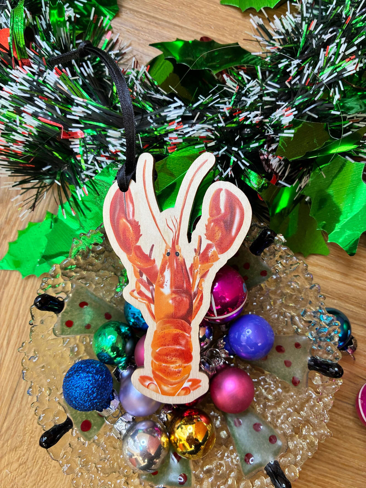 Lobster Wooden Christmas Tree Decoration | Eco-Friendly & British Made