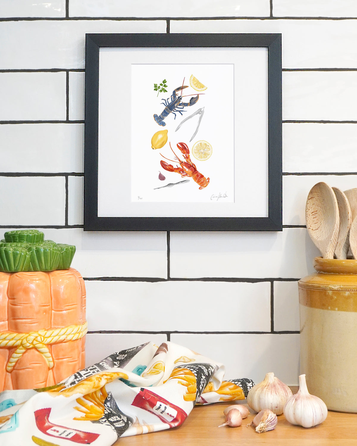 Lobster For Dinner Print - Coastal Wall Art, British Made