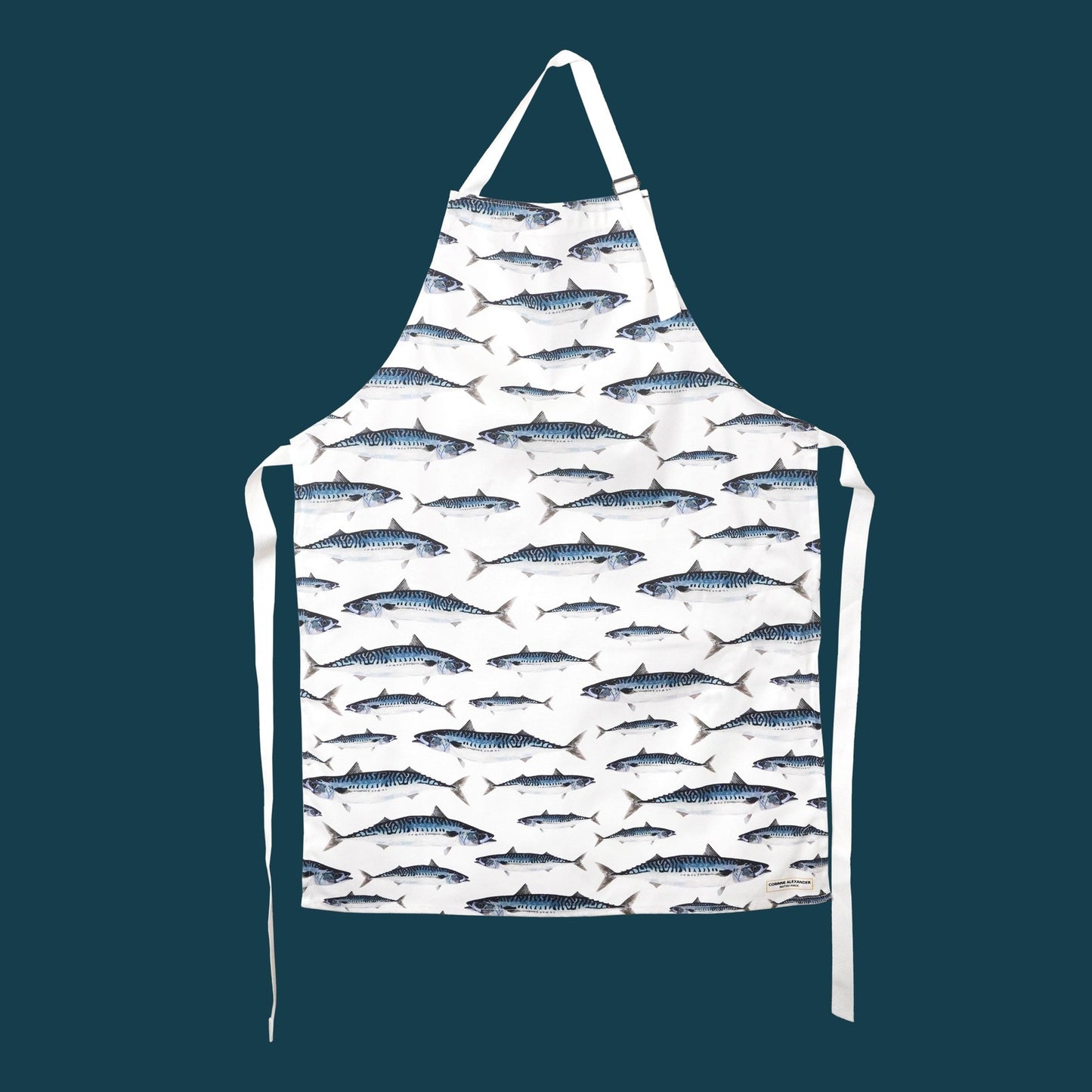 Mackerel illustrated apron