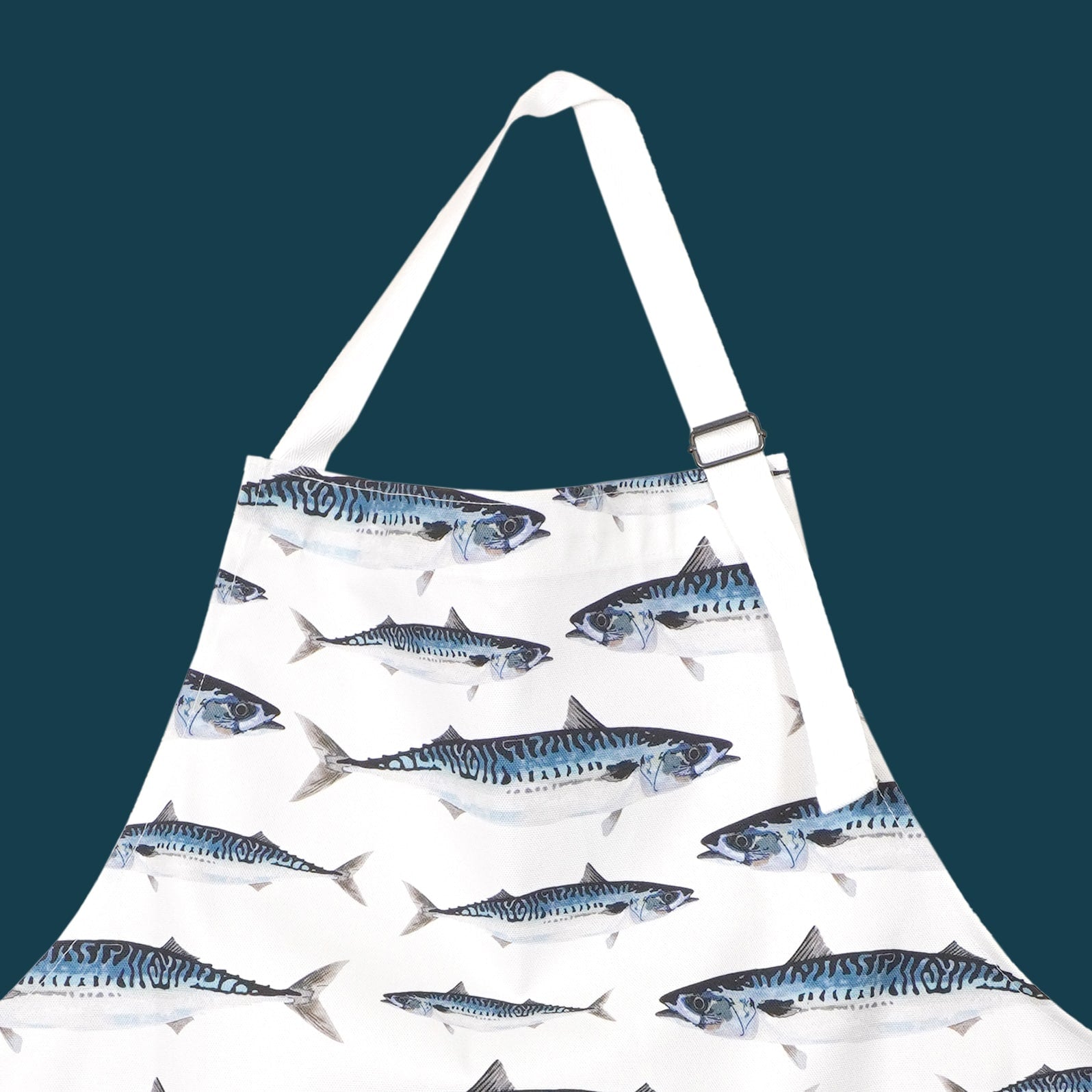 Mackerel illustrated apron bringing seaside charm
