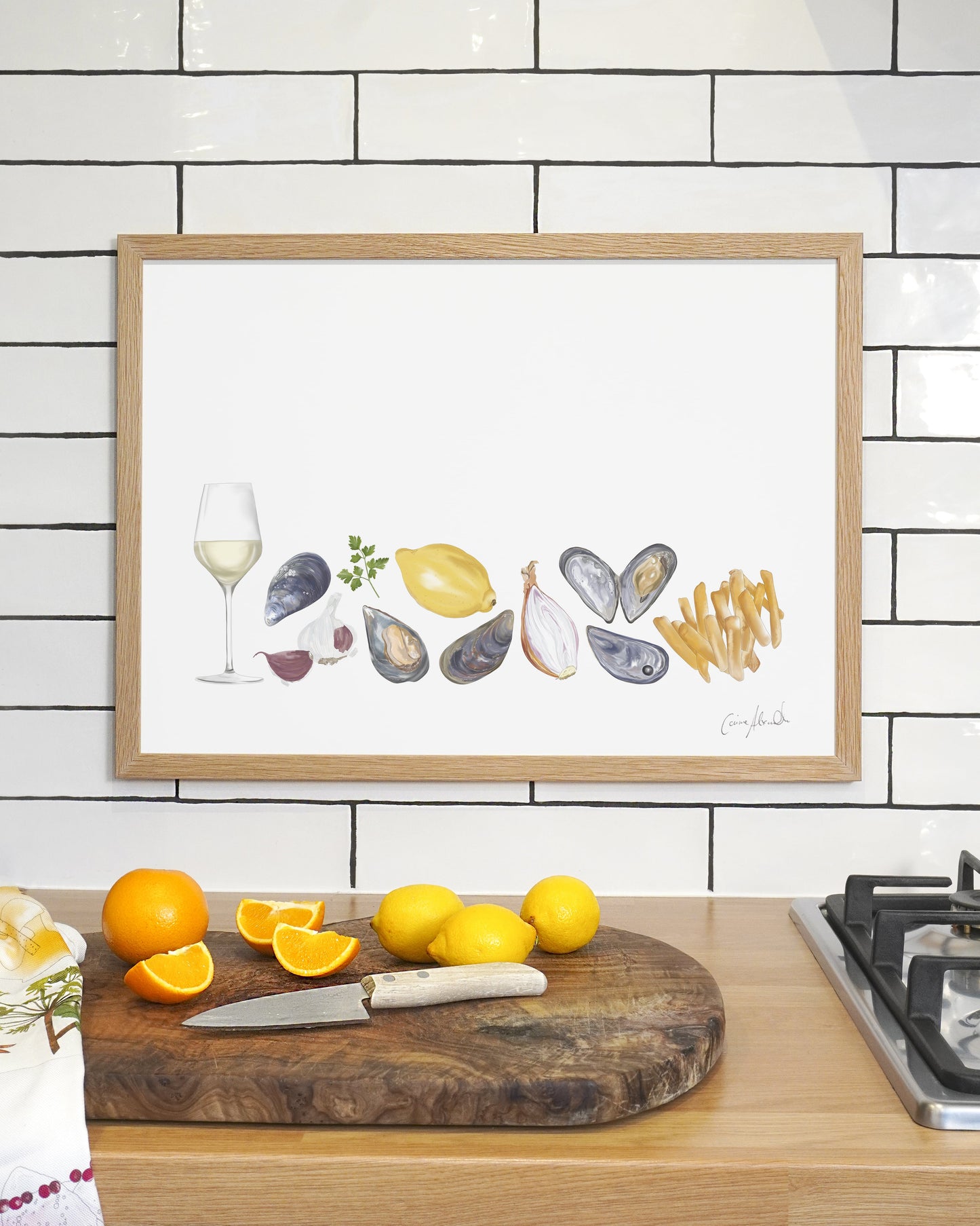 Moules Frites Print - Kitchen Wall Art, British Made