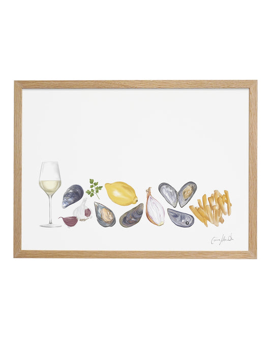 Moules Frites Print - Kitchen Wall Art, British Made