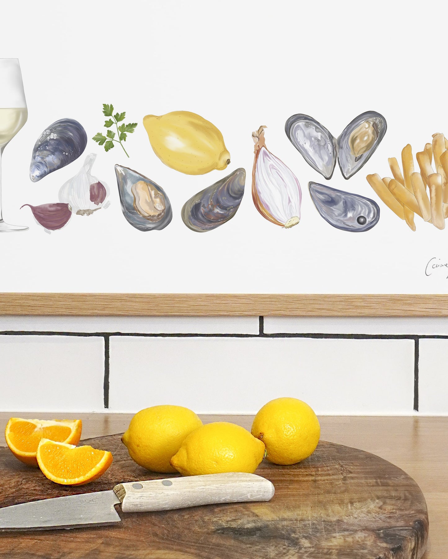 Moules Frites Print - Kitchen Wall Art, British Made