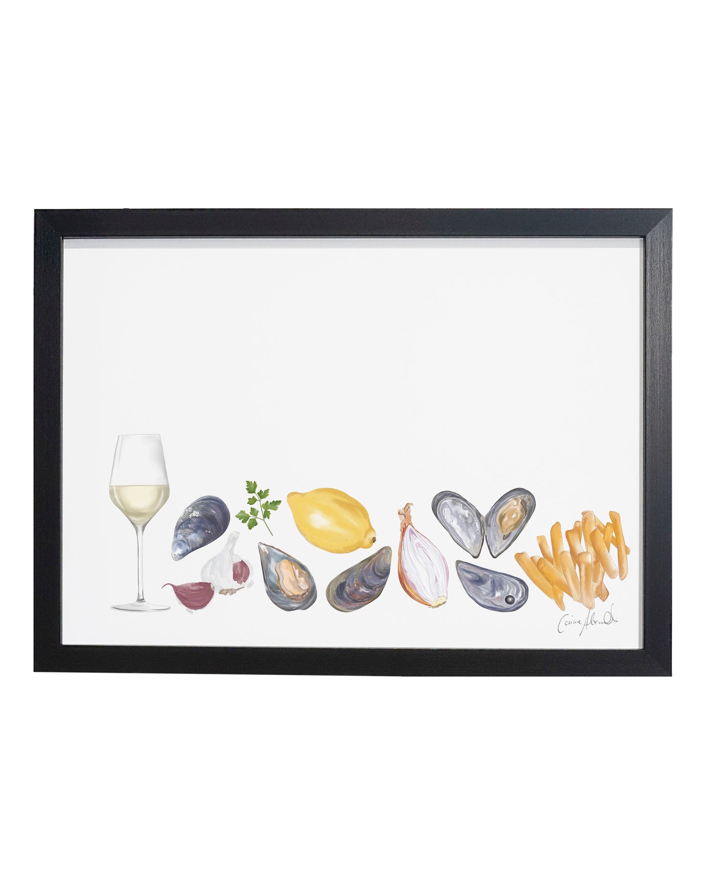 Moules Frites Print - Kitchen Wall Art, British Made
