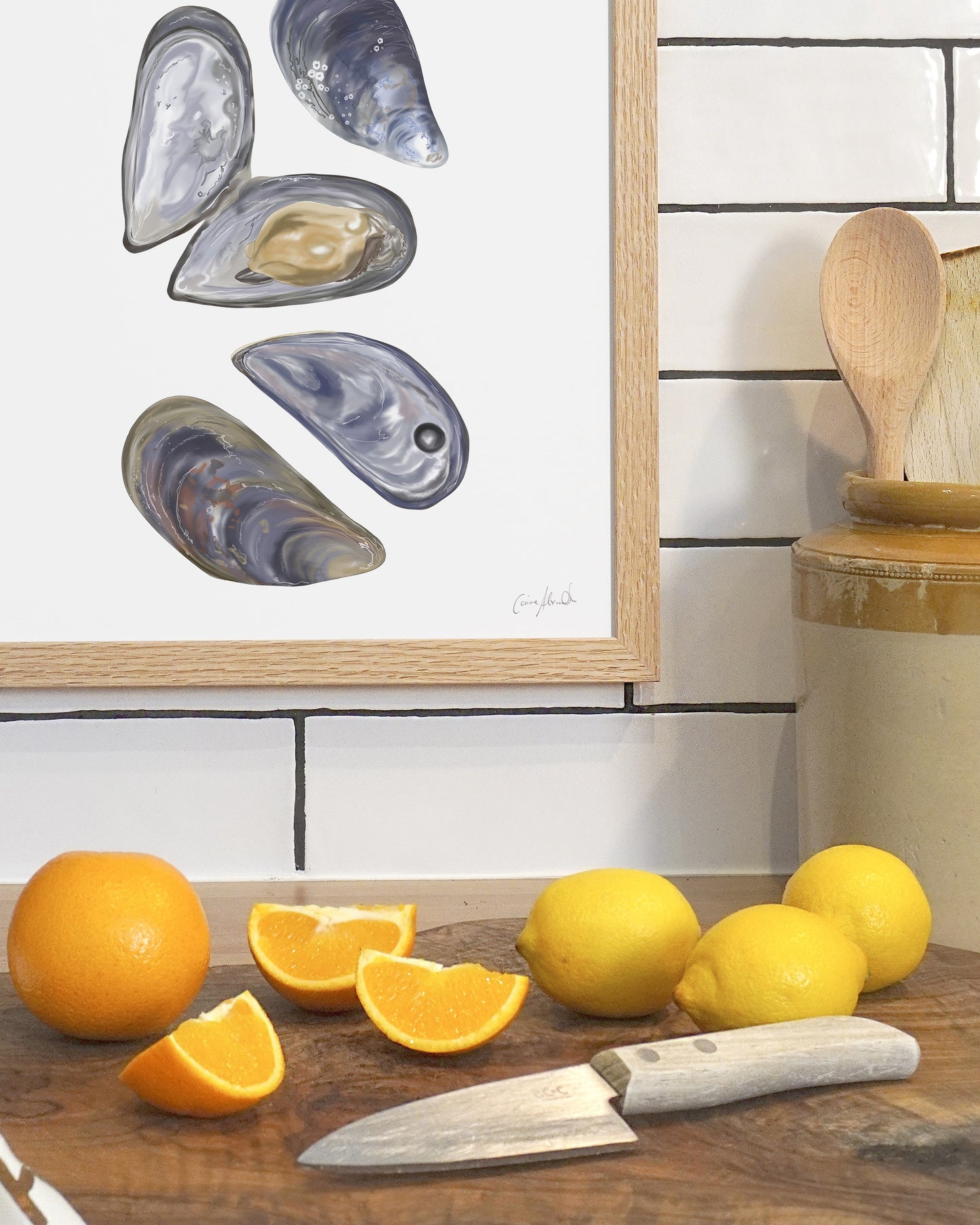 Mussels Print - Kitchen Wall Art, British Made