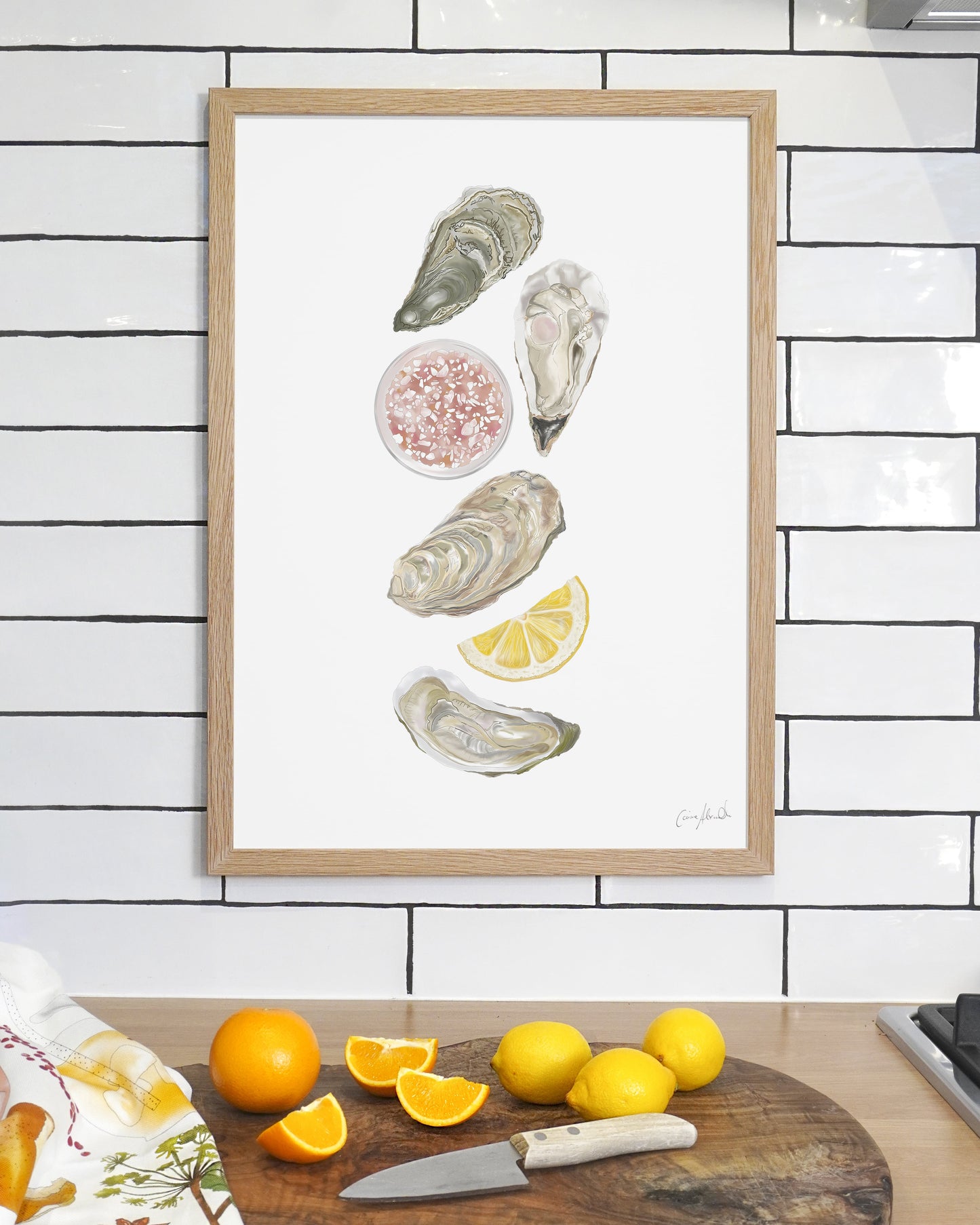 Oyster Print - Coastal Wall Art, British Made