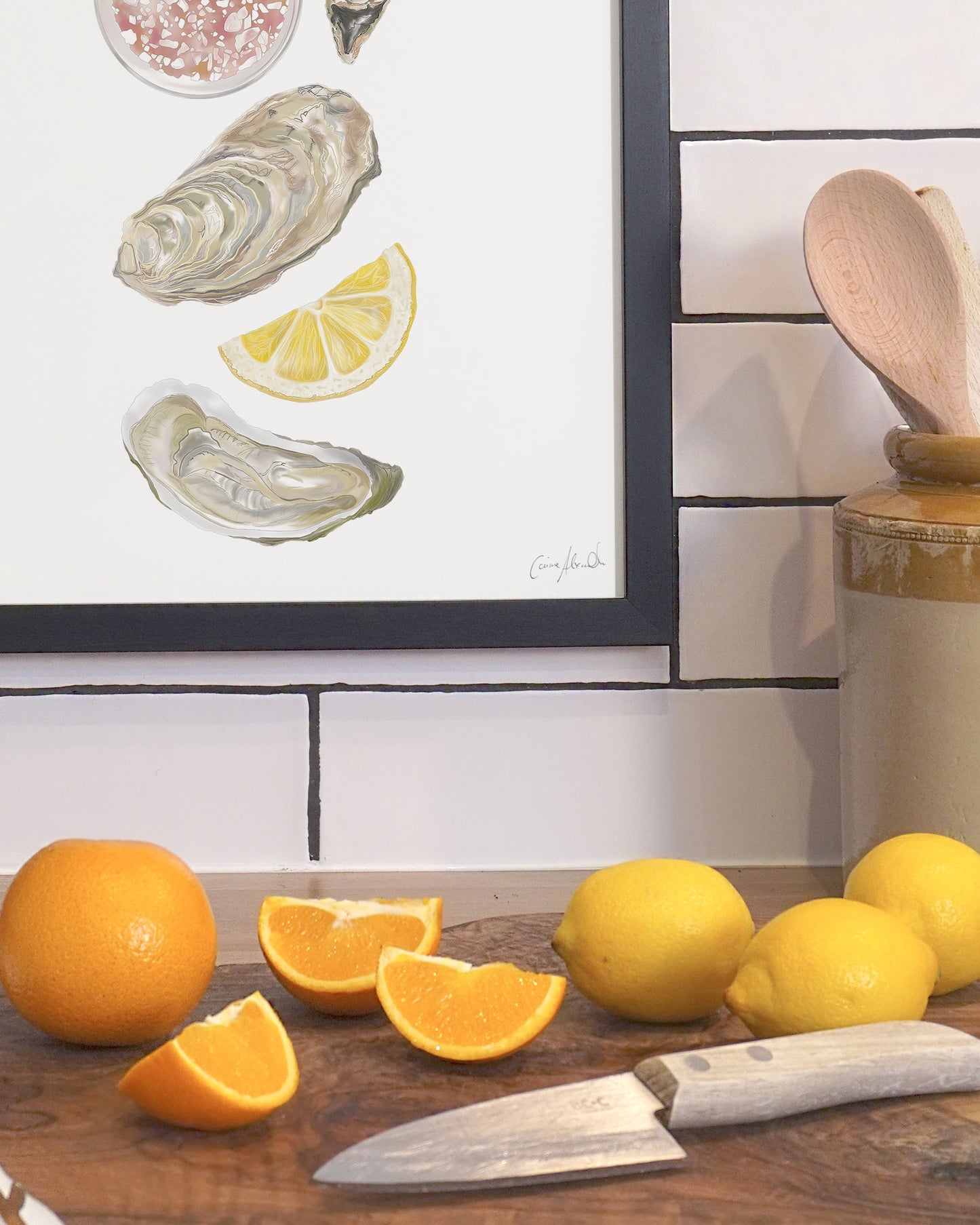 Oyster Print - Coastal Wall Art, British Made