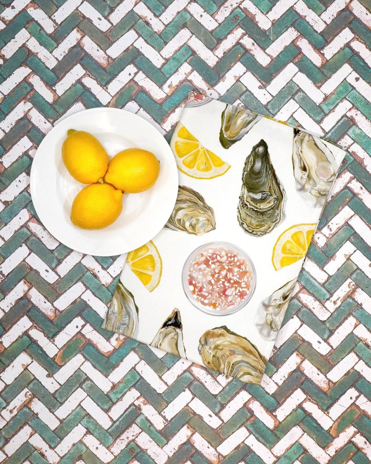 Oyster Tea Towel a lovely British gift