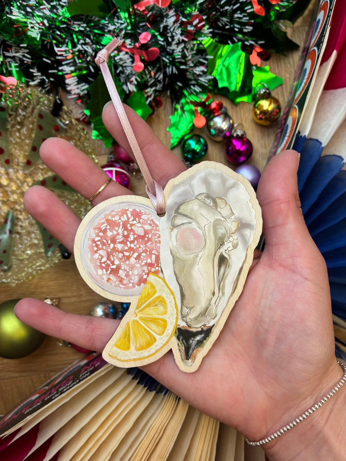 Oyster Wooden Christmas Tree Decoration | Eco-Friendly & British Made