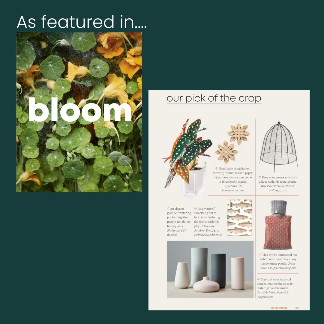 Pink Rainbow Trout tea towel feature in bloom magazine