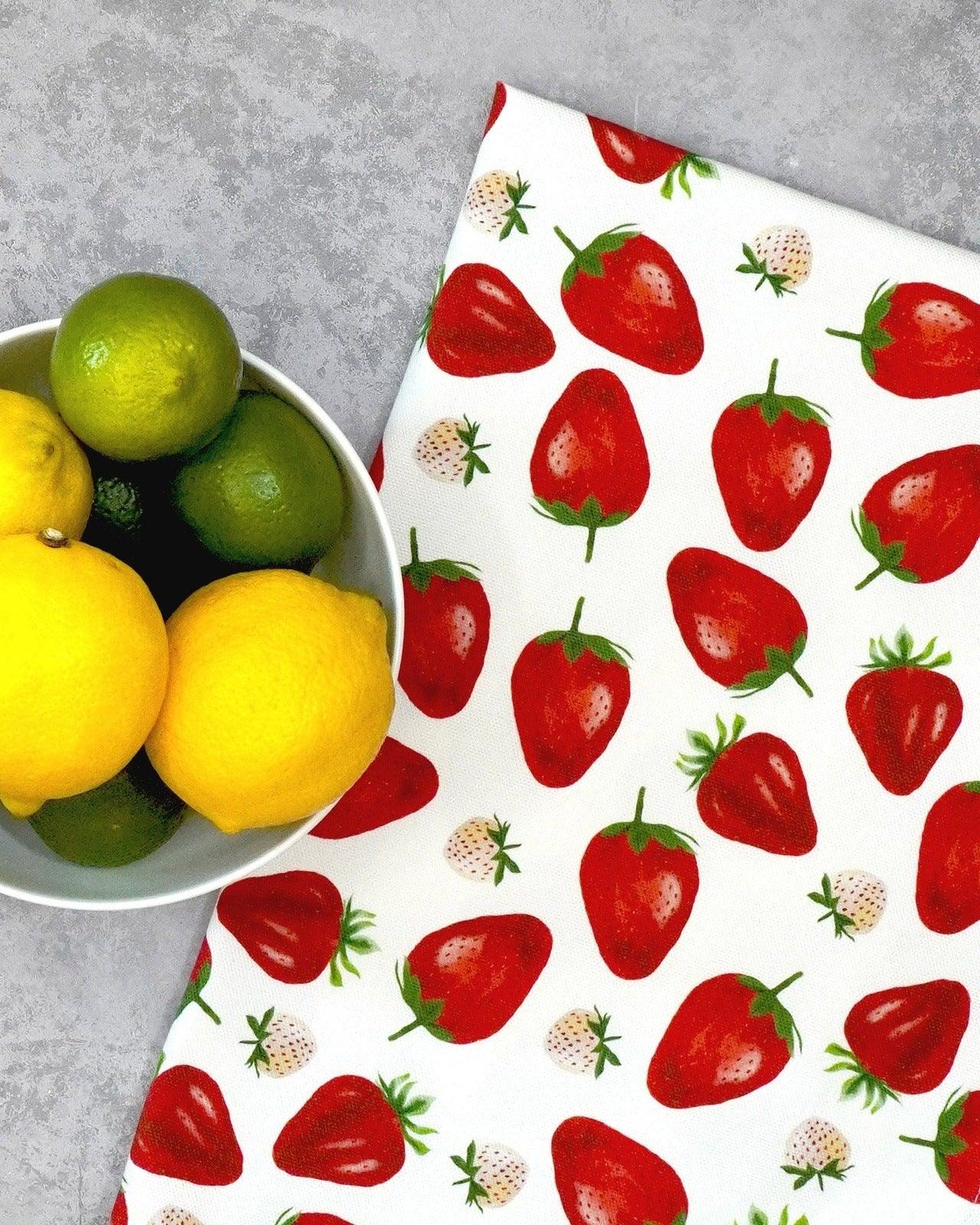 Red Strawberry Tea Towel 