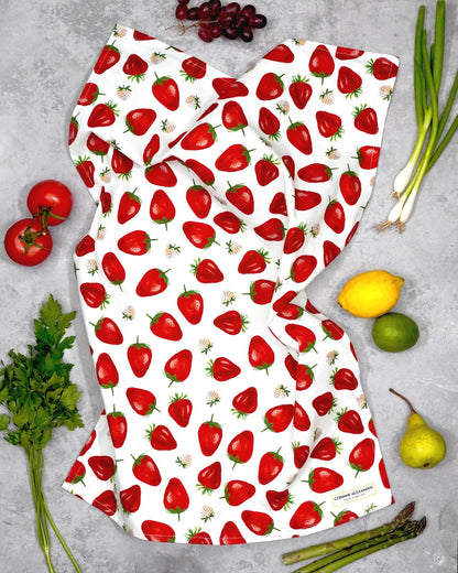 Strawberry Tea Towel From UK Homeware Brand Corinne Alexander