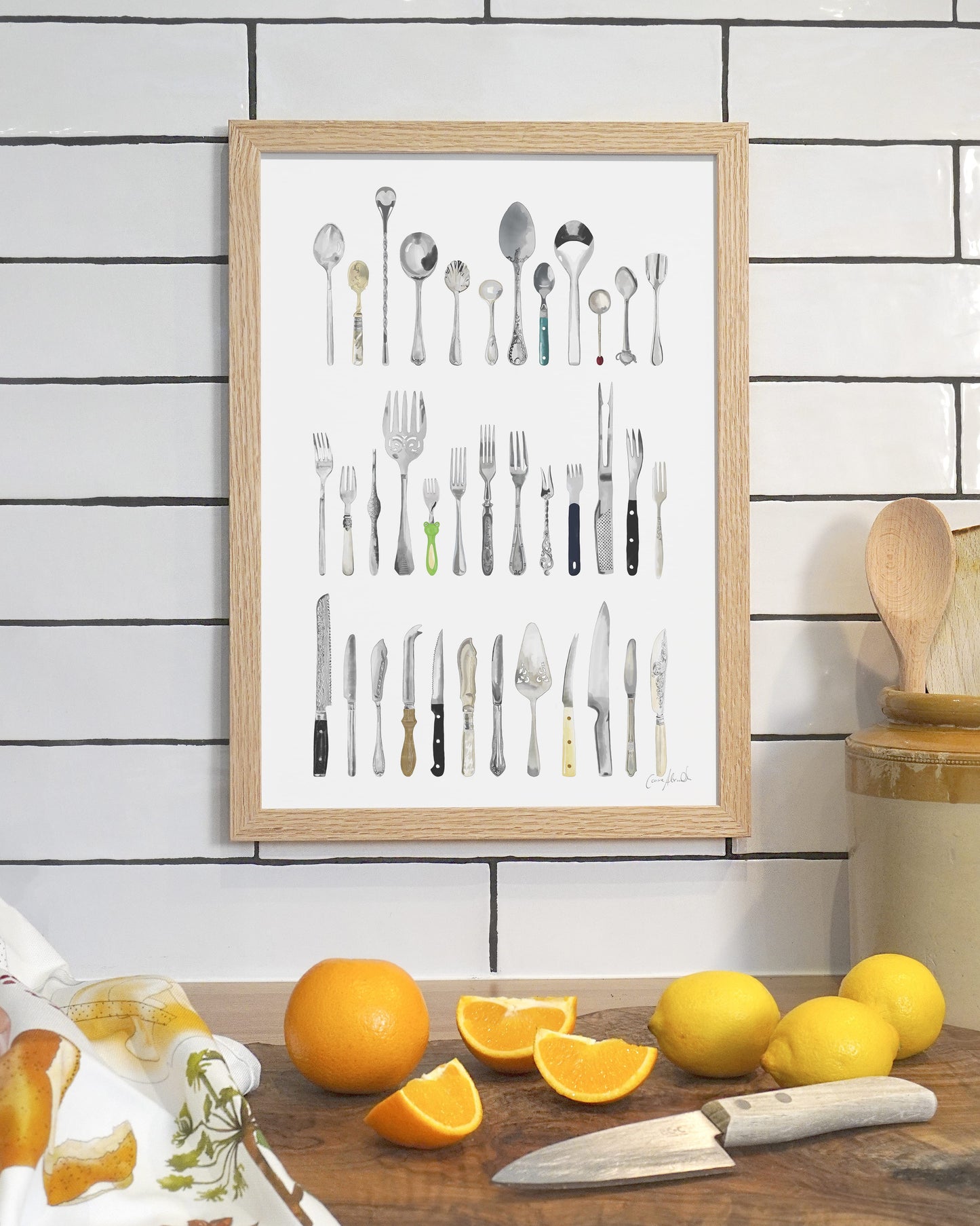 Cutlery Print - Kitchen Wall Art, British Made