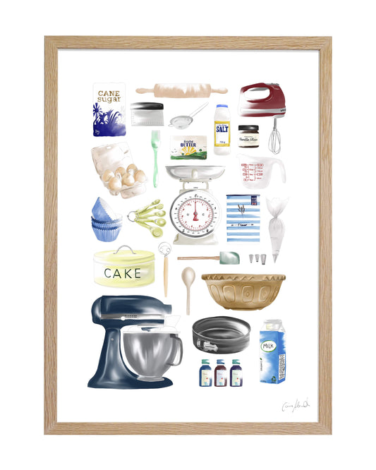 Time To Bake Print - Baking Wall Art, British Made