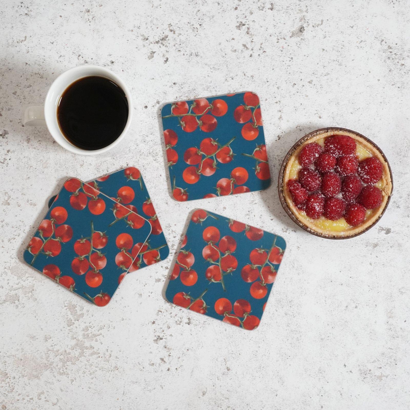 Tomato Coasters Dark background