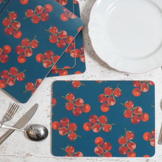 Tomato Placemats Blue dackround