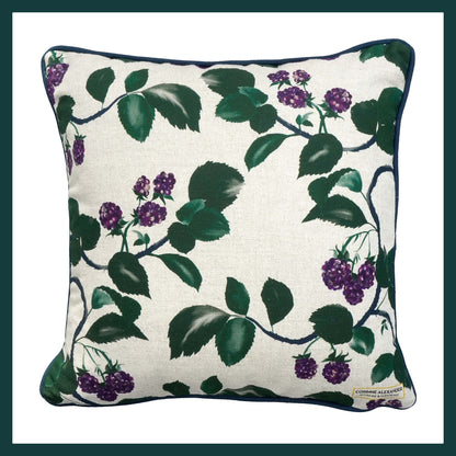 Blackberry scatter cushion with British wool inserts