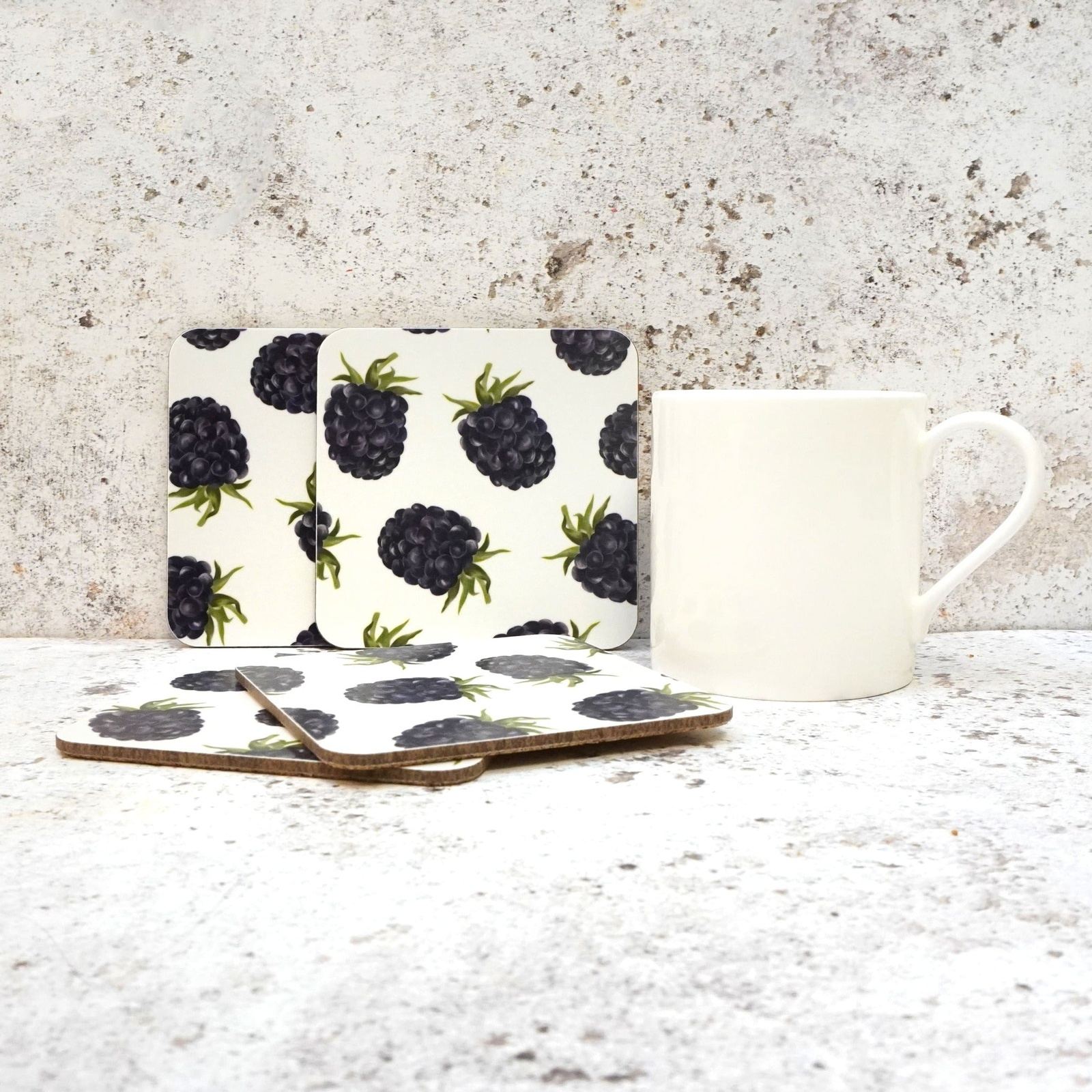 Blackberry coaster sets available with matching placemat set