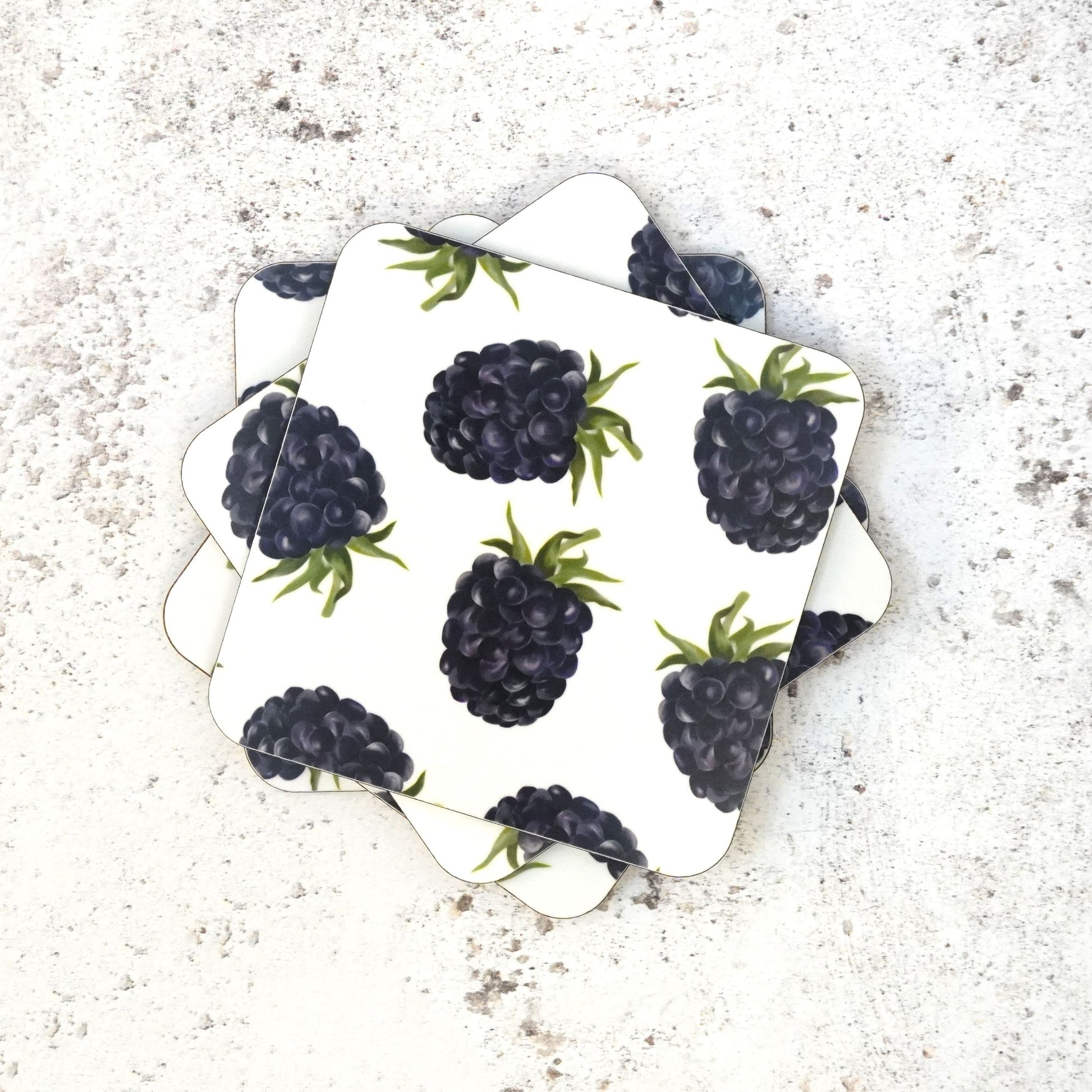 British made blackberry coasters