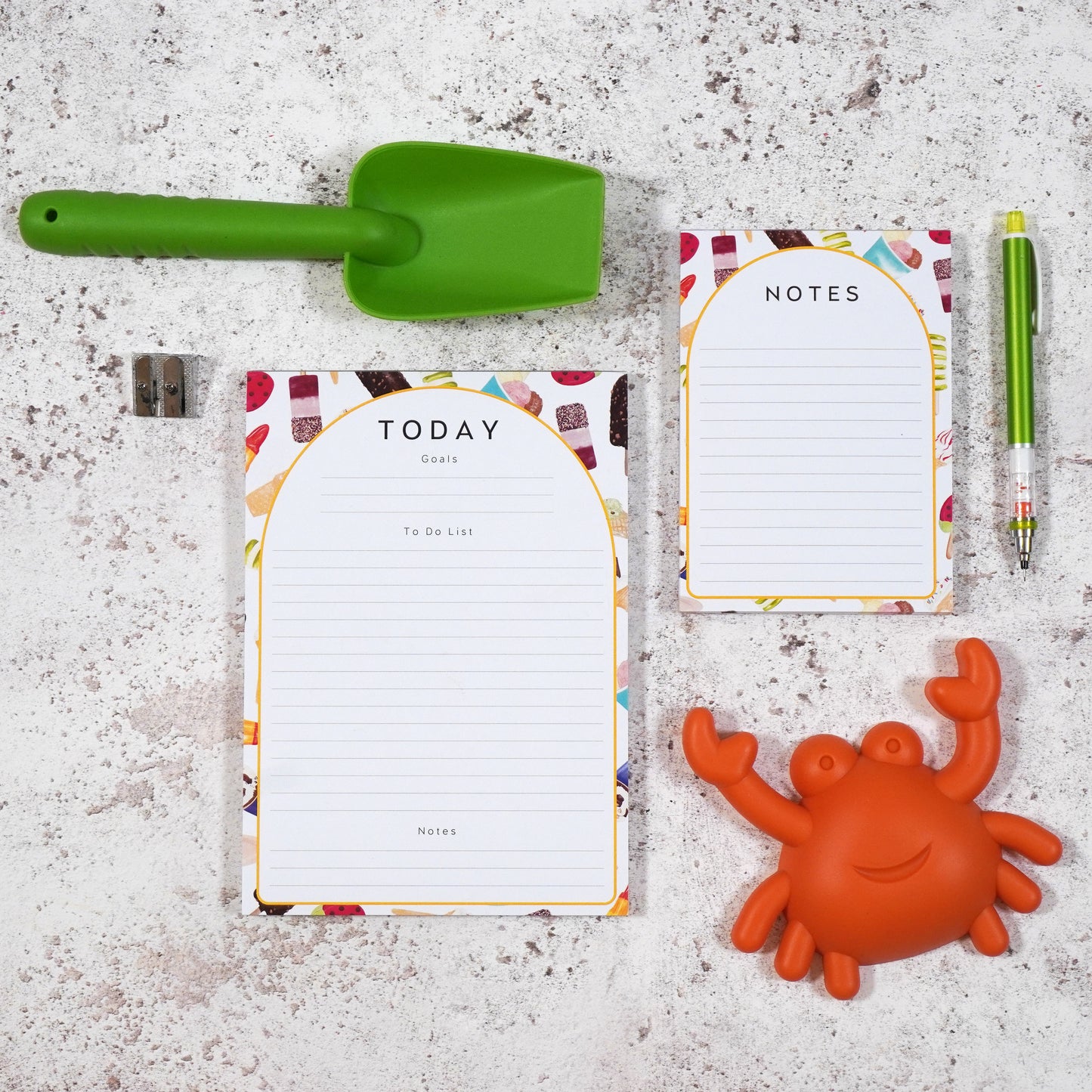 Daily Planner Pad featuring Ice Cream Illustrations