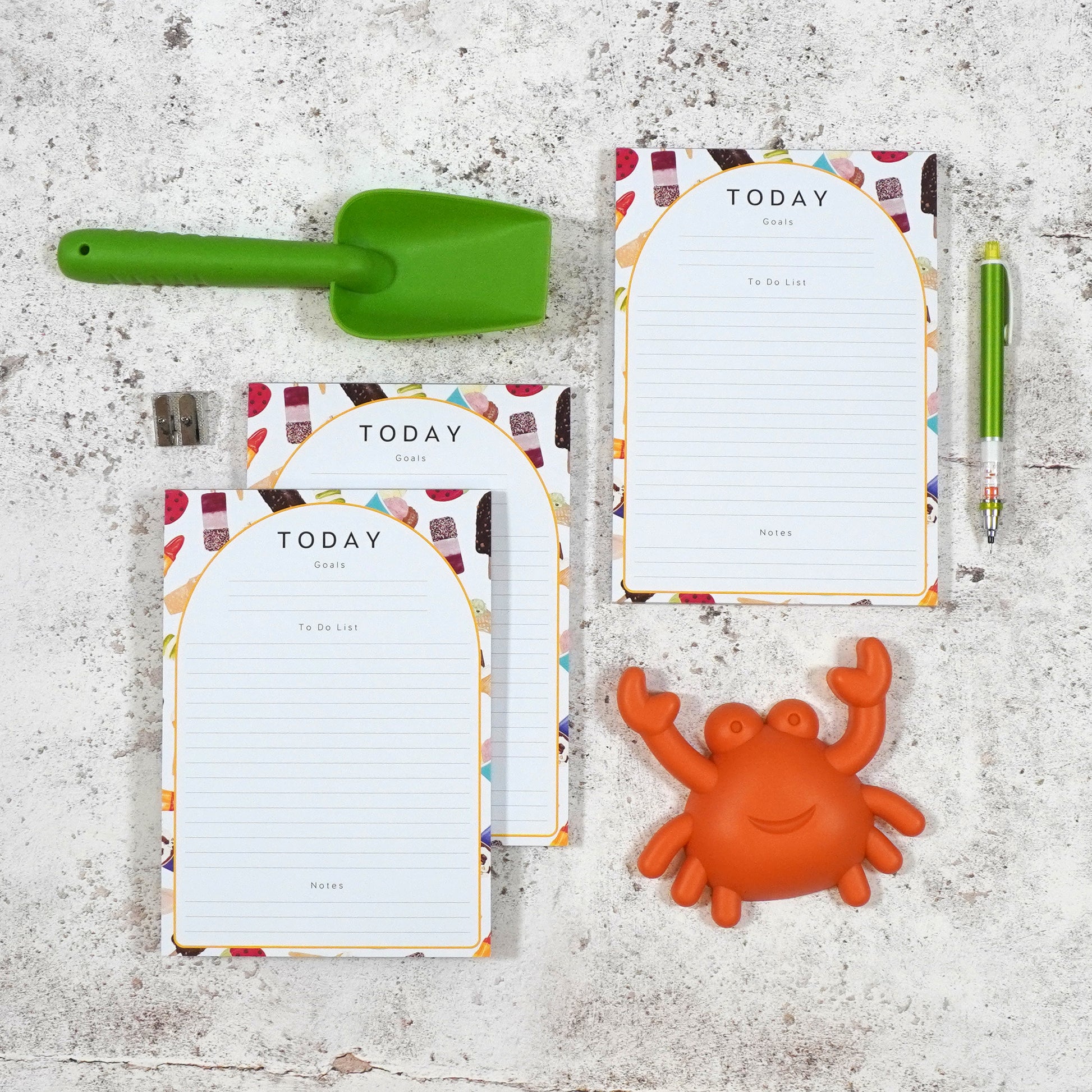 Daily Planner Pad featuring Ice Cream Illustrations