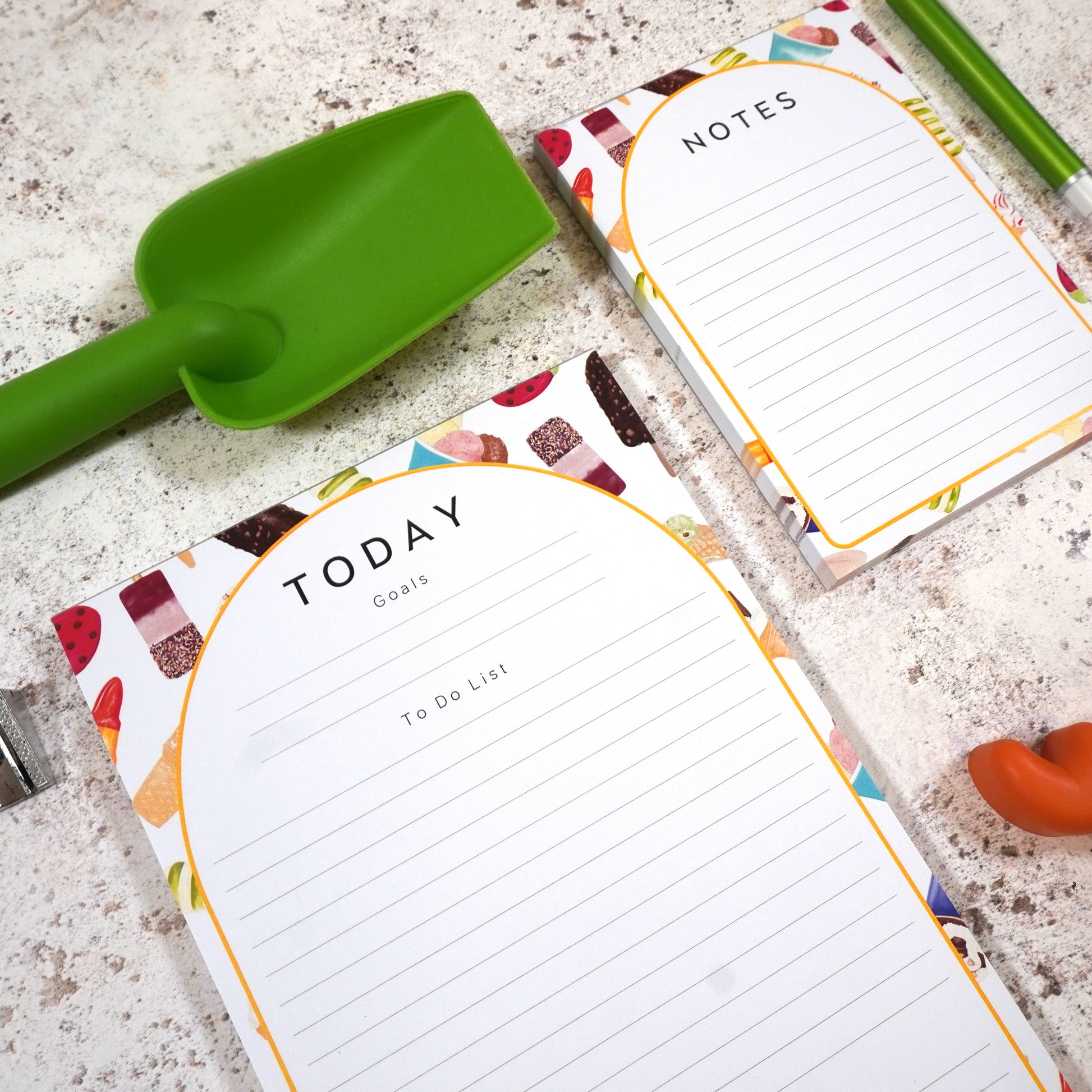 Daily Planner Pad featuring Ice Cream Illustrations