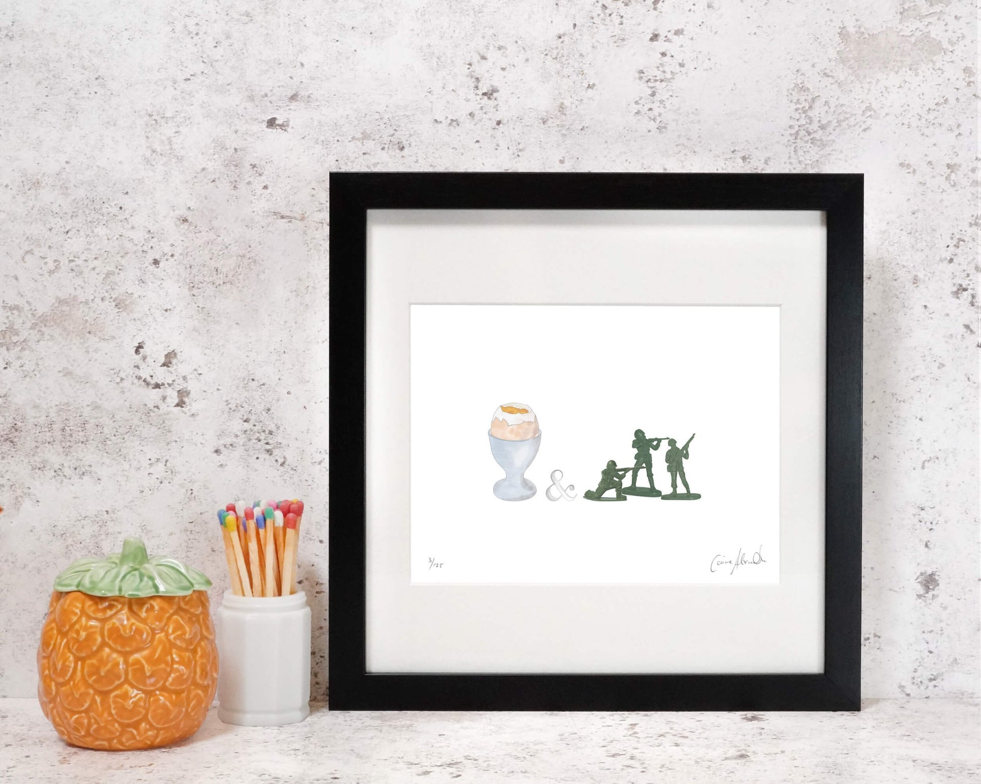 Framed Egg and Soldiers Print