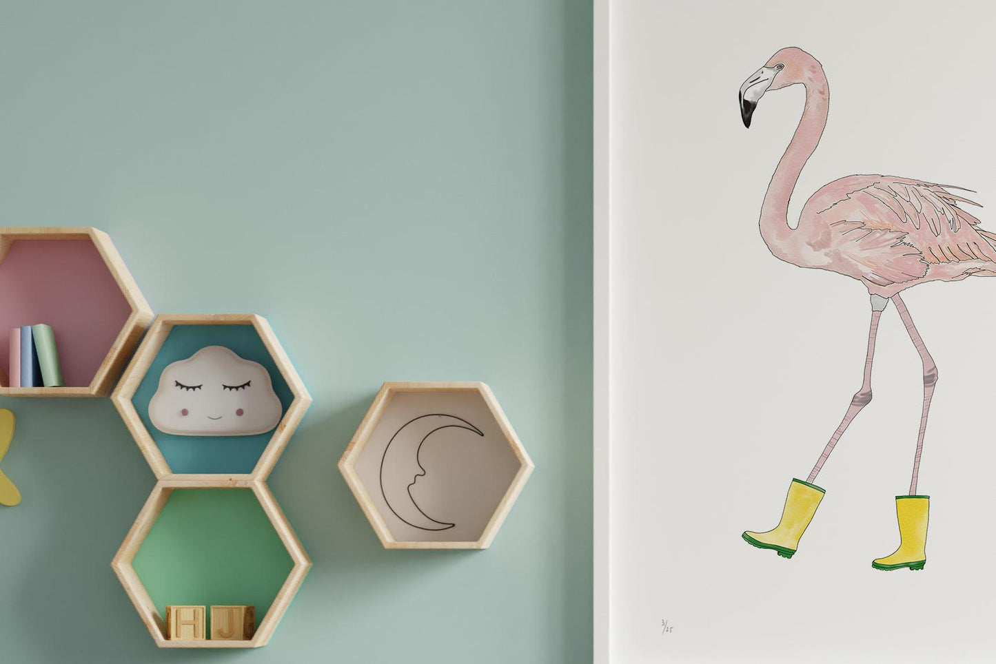 Fun Flamingo Nursery Print