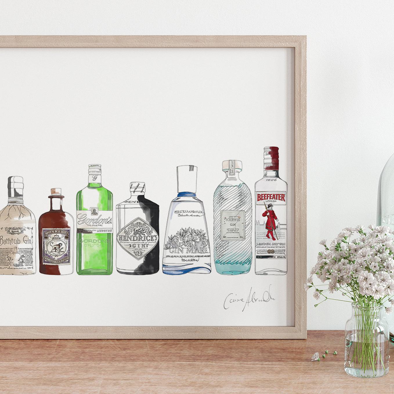 Framed Gin Bottle Print