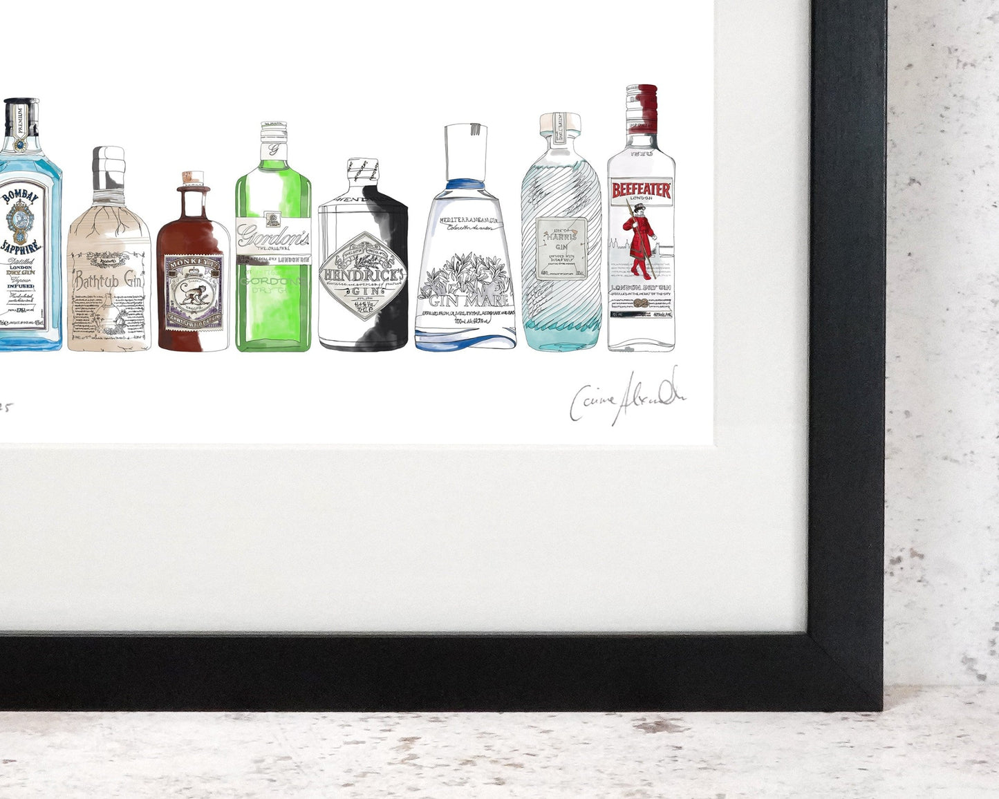 Framed Gin Bottle Print