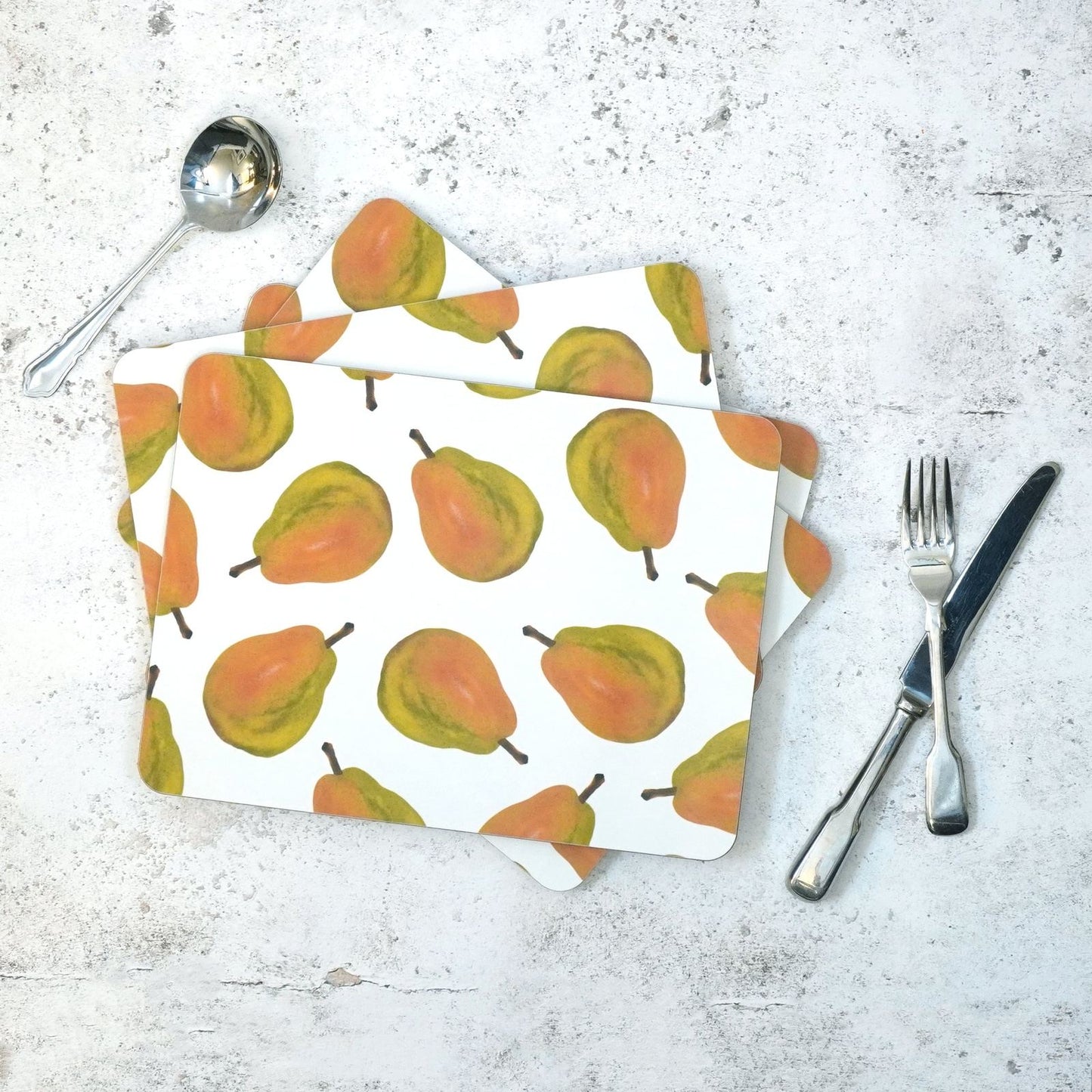 Pear placemats made from wood