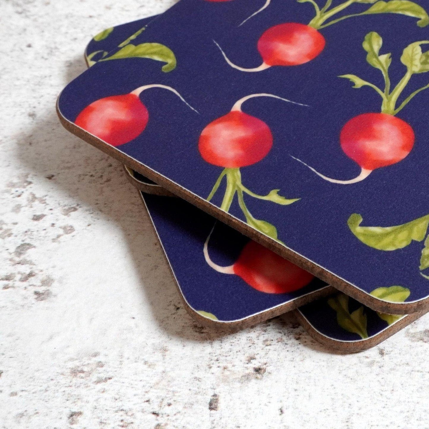 Radish coasters