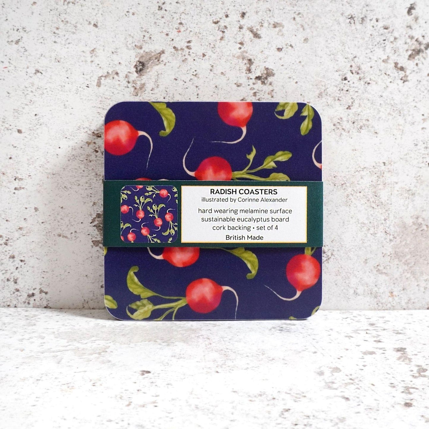 Radish coasters