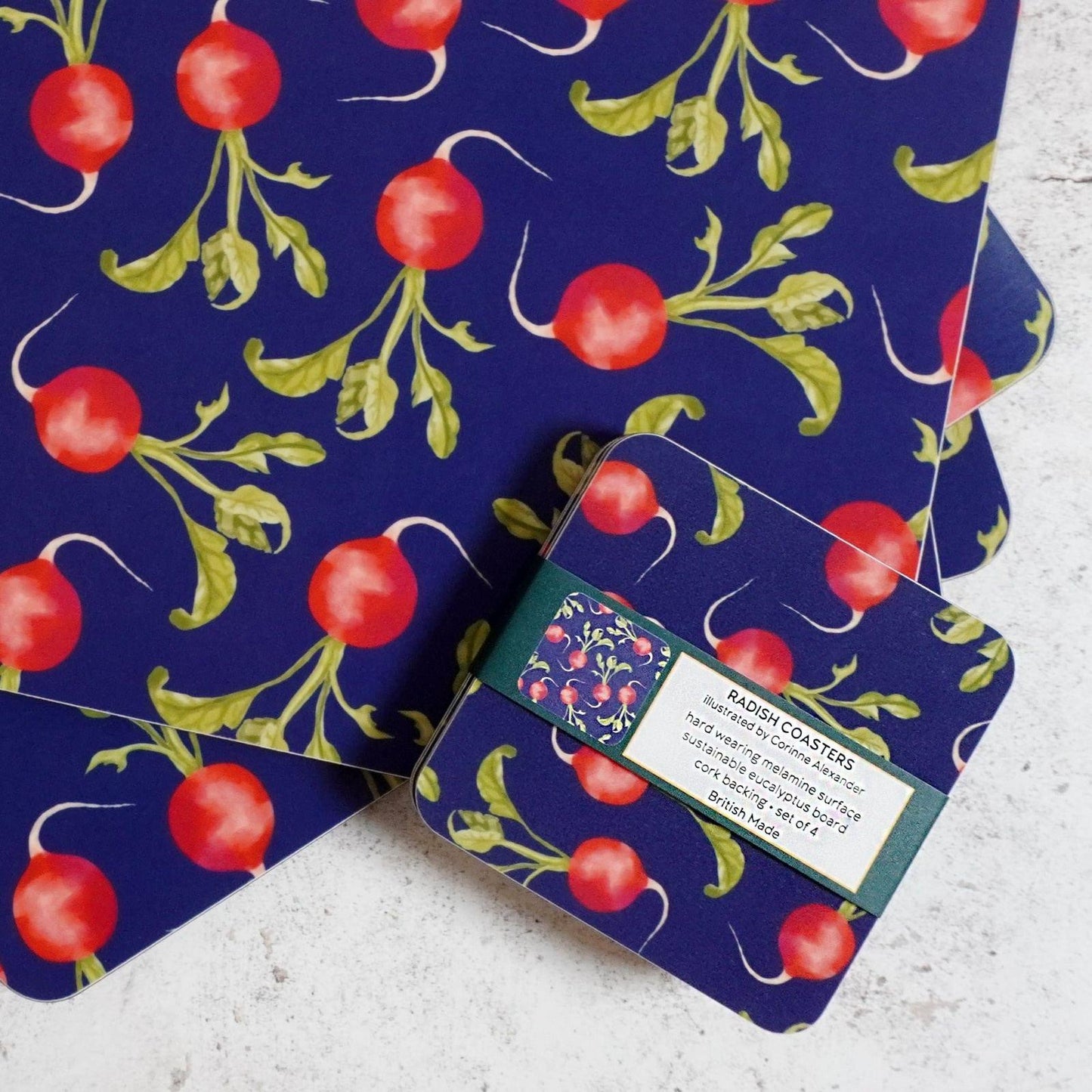 Radish coasters