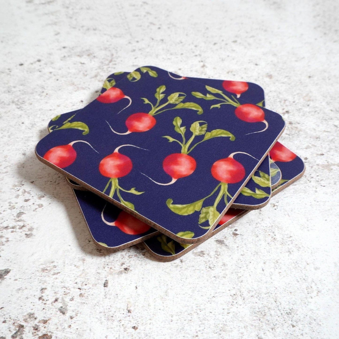 Radish coasters