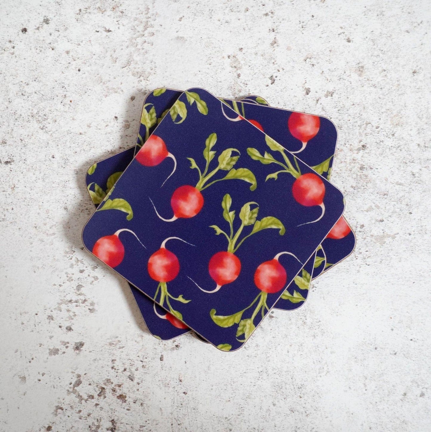 Radish coasters