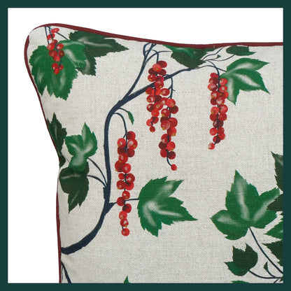 Redcurrant linen scatter cushion