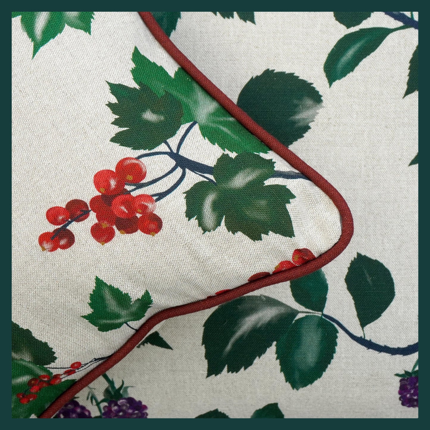 Redcurrant scatter cushion fabric detail