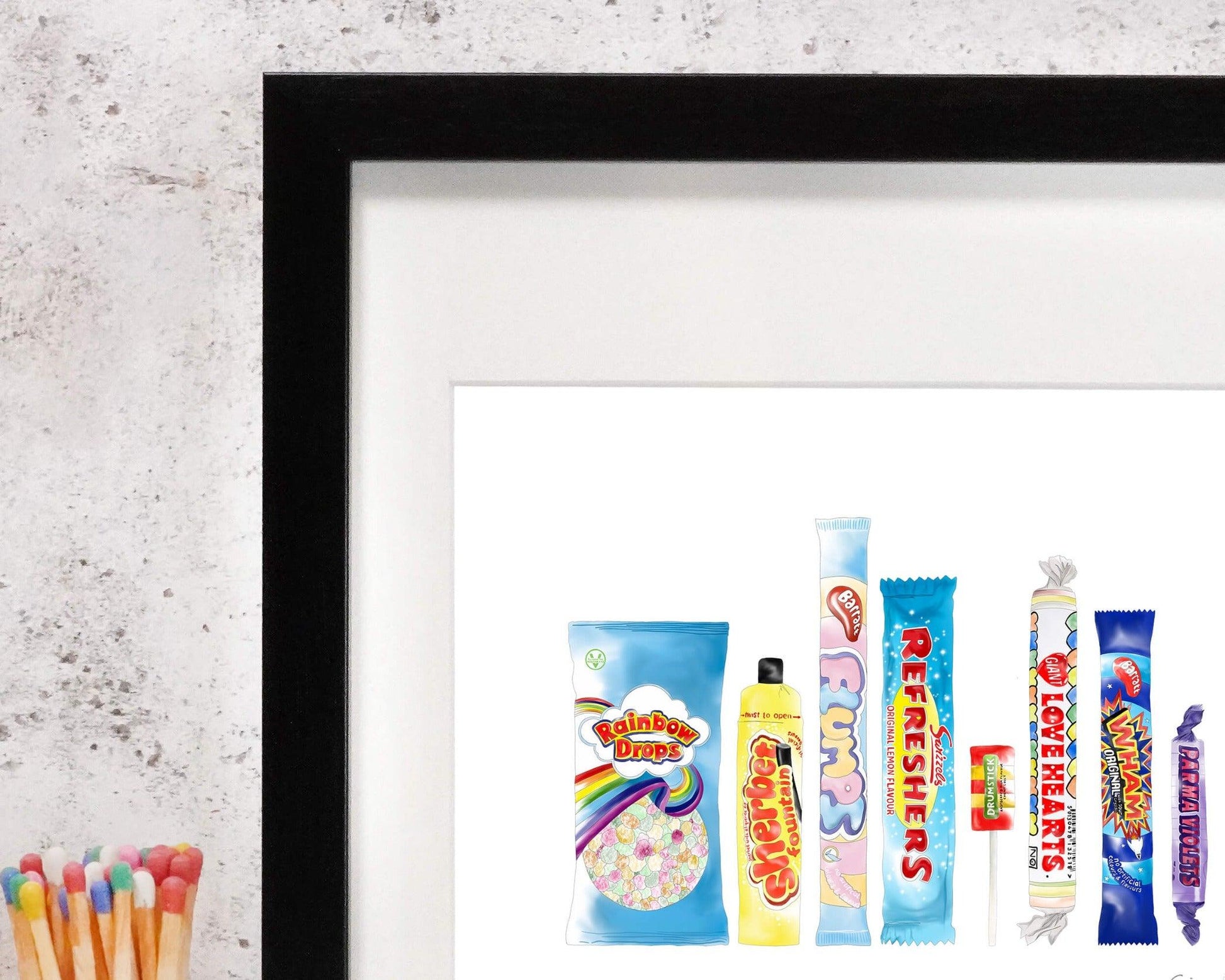 Framed Retro Sweeties art print