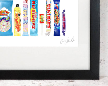 Framed Retro Sweeties art print