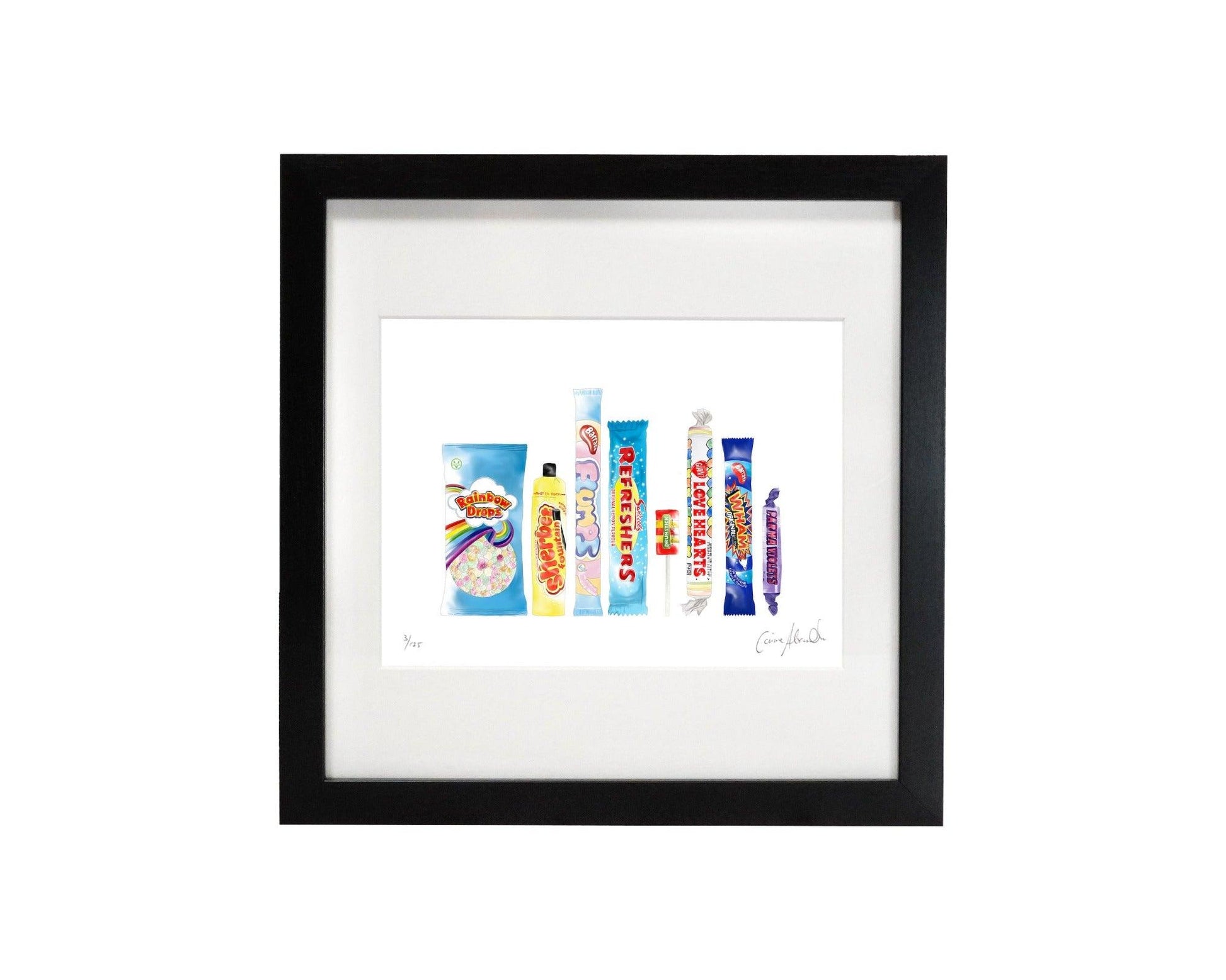 Framed Retro Sweeties art print