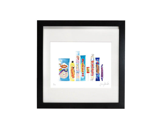 Framed Retro Sweeties art print